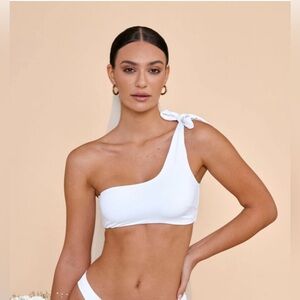 Alt White One-Shoulder Sofia Bikini Top